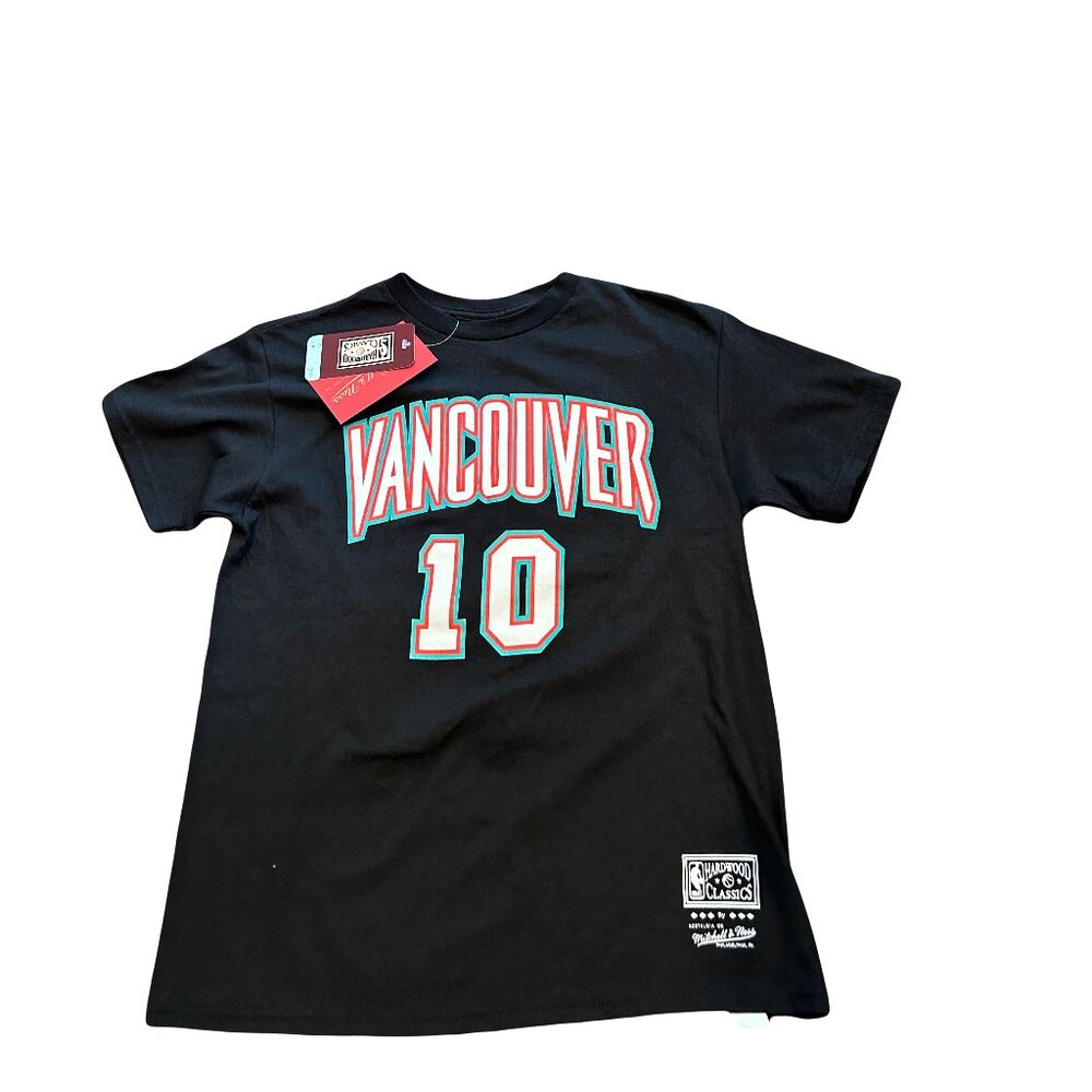 NWT #10 Mike Bibby Mitchell & Ness Vancouver Grizzlies Boy's Jersey T-Shirt